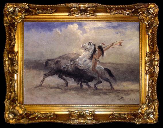 framed  Albert Bierstadt Last of the Buffalo, ta009-2